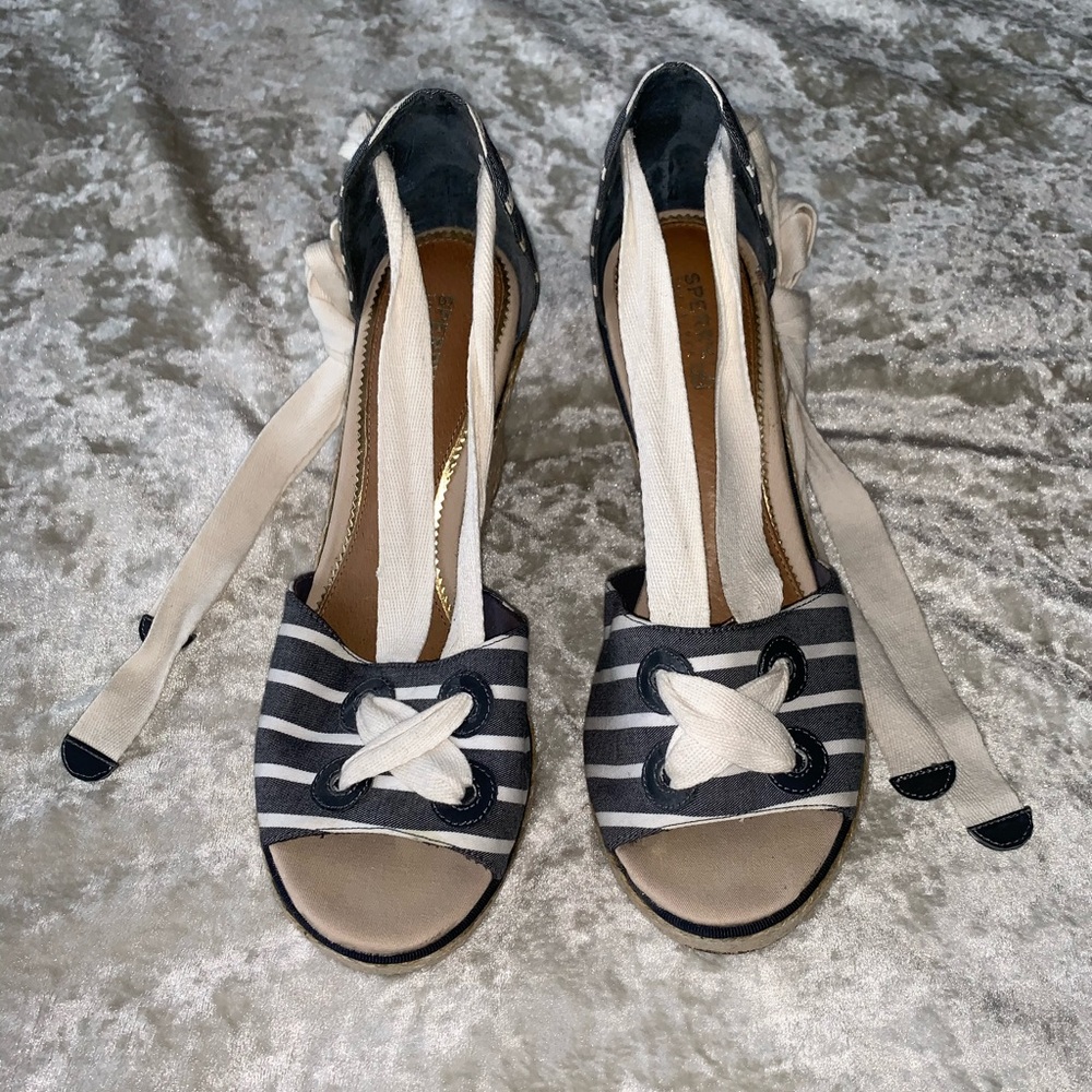 NWOT Sperry Top-Sider Stripped Wedge Espadrilles
